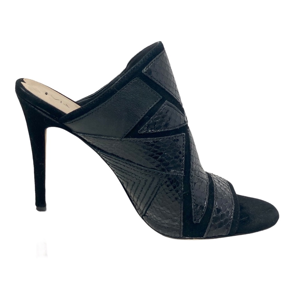 VIA SPIGA Tarot Peep Toe Mules, 8.5, EUC, Black